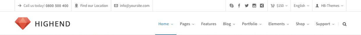 Website navigation bar showing Home and Pages menus.