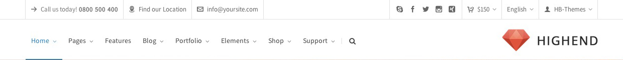 Screenshot of a website header with navigation links including Shop and Support.