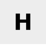 Black capital letter H on a white background.